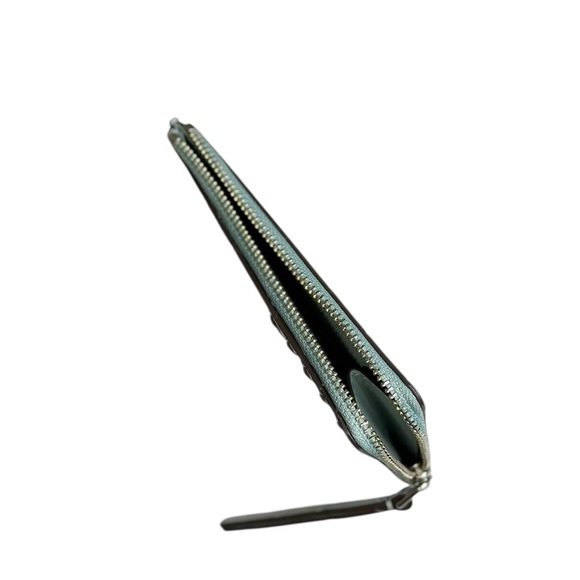 TORY BURCH Robinson Croc-Embossed Leather Top-Zip Card Case - Picture 6 of 6